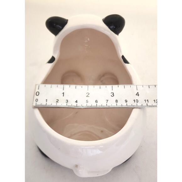 Plant Holder-Black and White Panda-Open Area for Small Succulent or Other Plant - Picture 12 of 13
